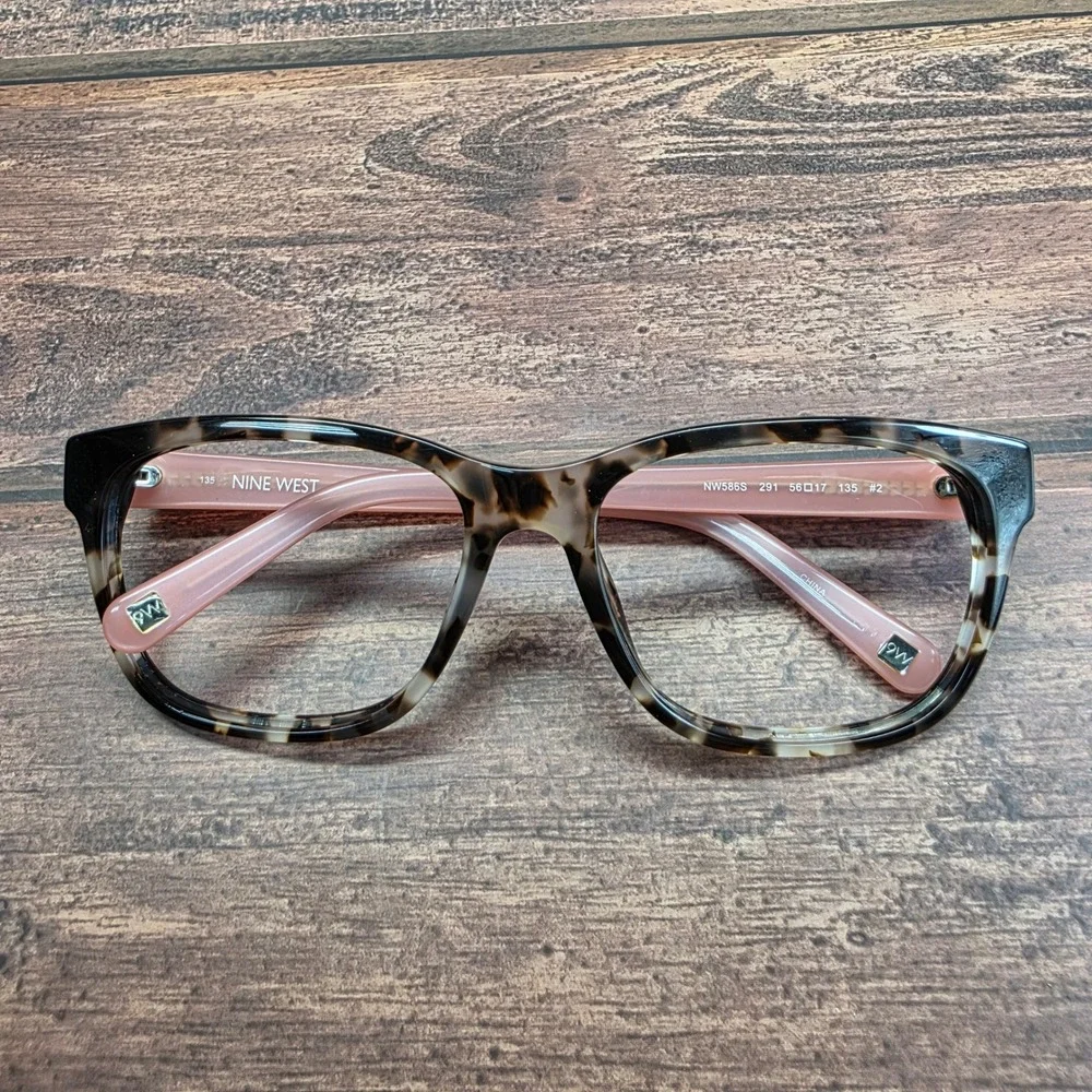 Nine West Womens Tortoise Rose Cat Eye Eyeglasses NW586S 291 56-17-135